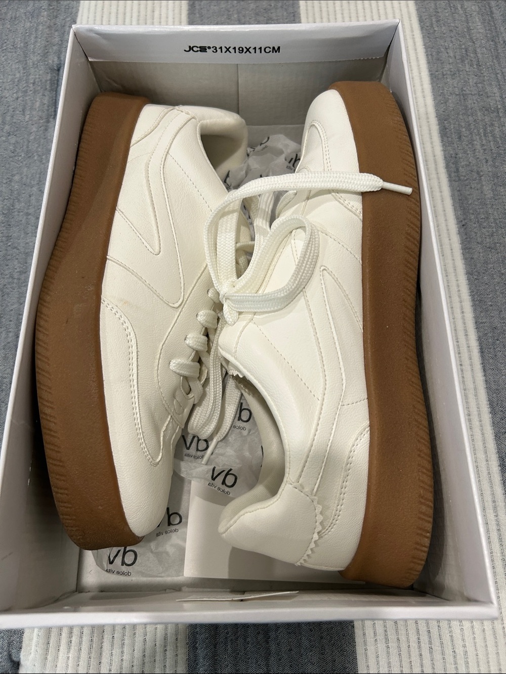 White Sneakers with Gum Soles